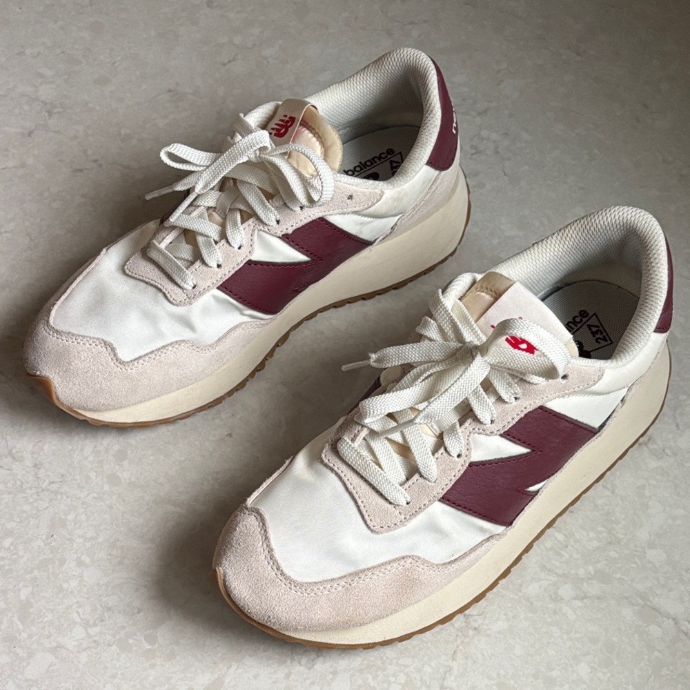 New Balance 237 Women's 10 Cream Plum Sneakers sz 8.5 men’s UK 8 EU 42